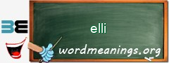 WordMeaning blackboard for elli